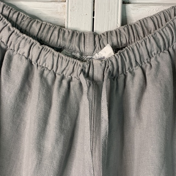 T19 The White House Super High-Ris Vintage 100% Linen Drawstring Shorts - Picture 2 of 11